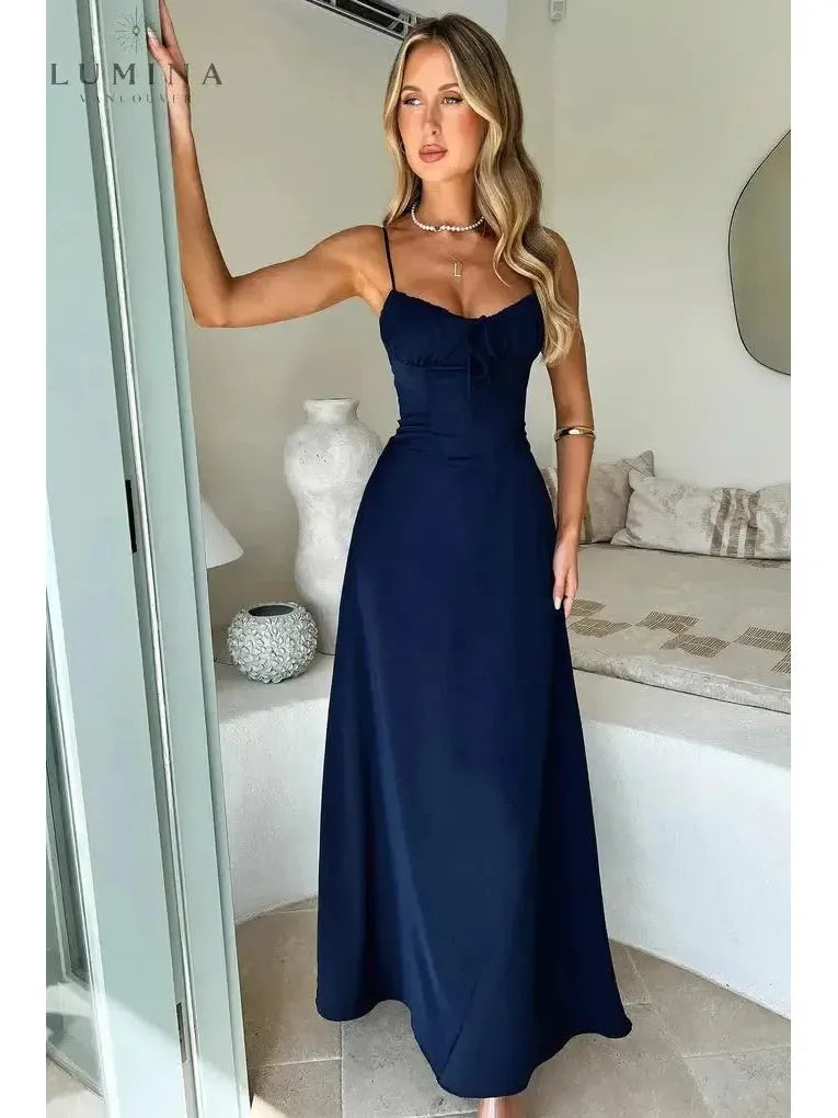 Maelys - Lace-Up Sleeveless Maxi Dress