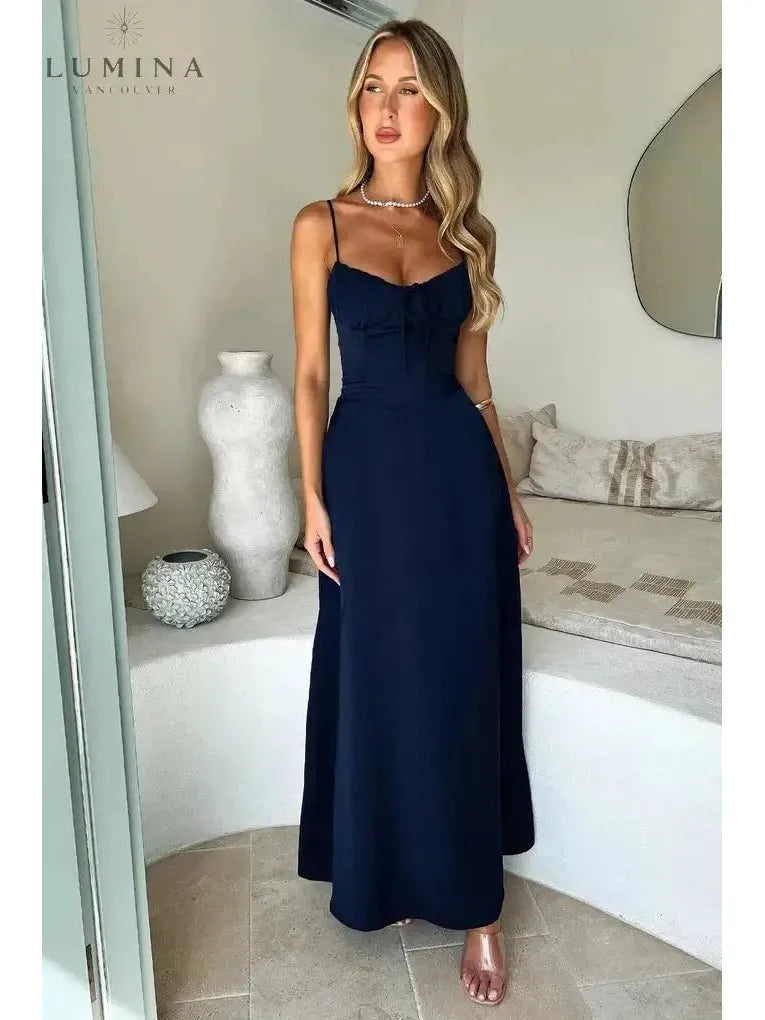 Maelys - Lace-Up Sleeveless Maxi Dress