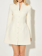 Aurora | Coat Dress with White Pleated Line - Lumina Vancouver - Lumina Vancouver