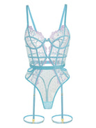 Indigo Dreams Floral French-inspired Sensual Bodysuit