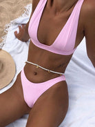 Sexy Deep V Collar Bikini Set