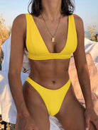 Sexy Deep V Collar Bikini Set