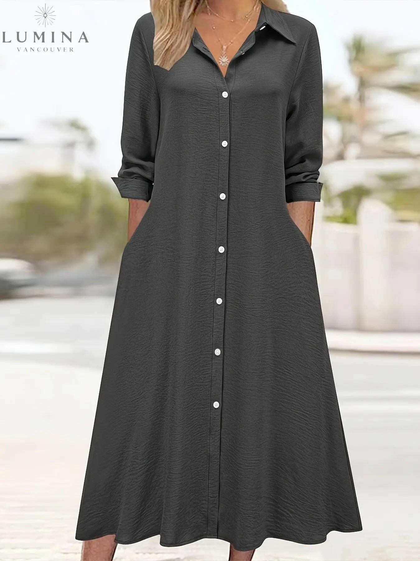 Charlotte - Button Front Shirt Dress