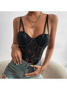 Celine | Embroidered Corset Bodysuit