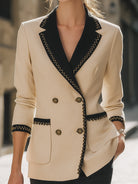 Elena | Blazer with Black Contrast Trim - Lumina Vancouver - Lumina Vancouver
