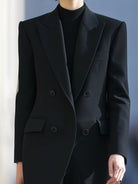 Noir | Double-Breasted Sculpted Blazer - Lumina Vancouver - Lumina Vancouver