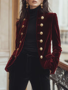 Elena | Velvet Jacket with Bold Gold Accents - Lumina Vancouver - Lumina Vancouver