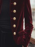 Elena | Velvet Jacket with Bold Gold Accents - Lumina Vancouver - Lumina Vancouver
