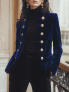 Elena | Velvet Jacket with Bold Gold Accents - Lumina Vancouver - Lumina Vancouver