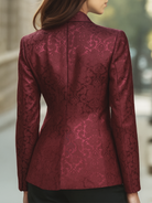 Luna | Burgundy Jacquard Satin Blazer - Lumina Vancouver - Lumina Vancouver
