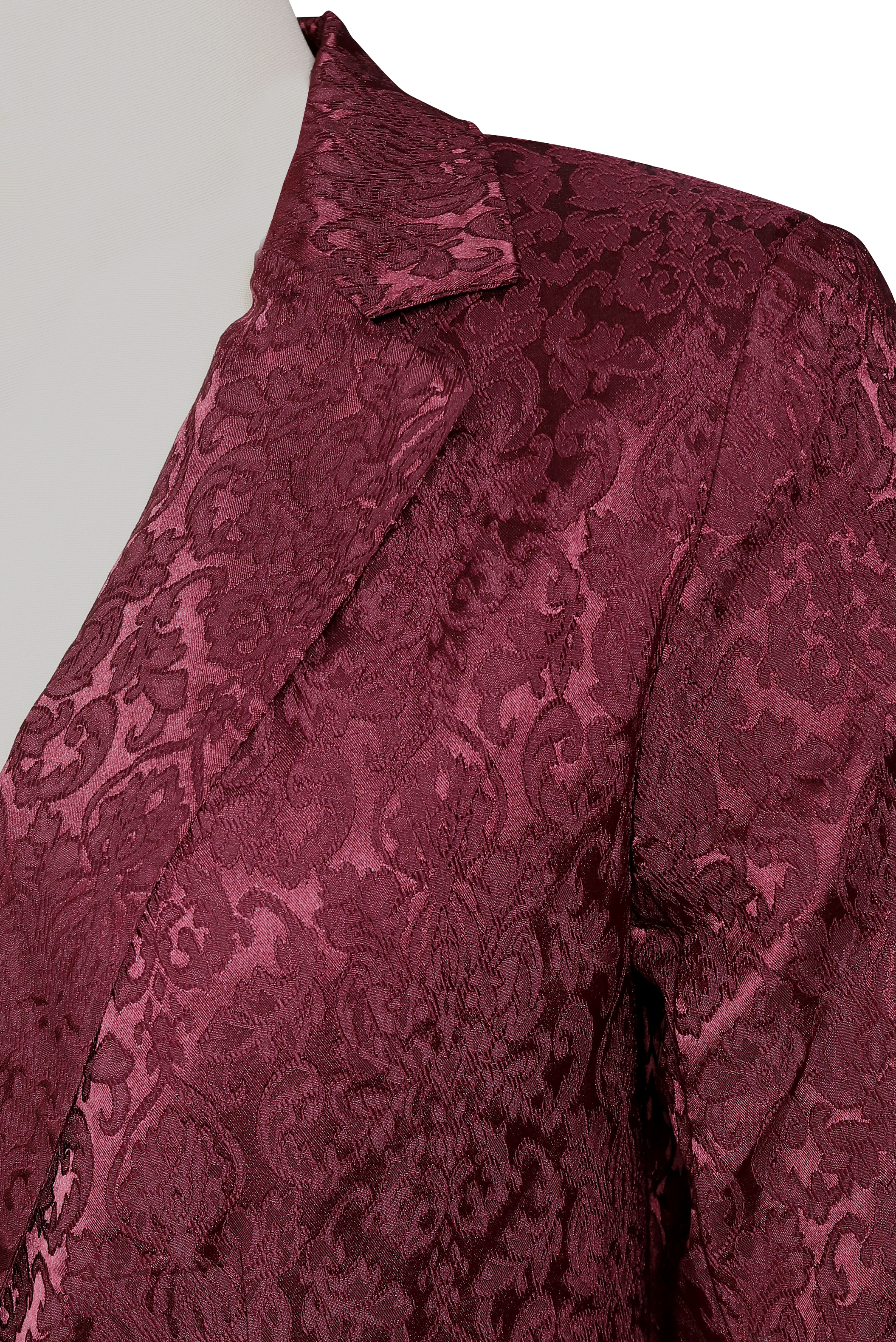 Luna | Burgundy Jacquard Satin Blazer - Lumina Vancouver - Lumina Vancouver