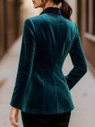Emerald | Blazer with Satin Lapels and Rose Embroidery - Lumina Vancouver - Lumina Vancouver