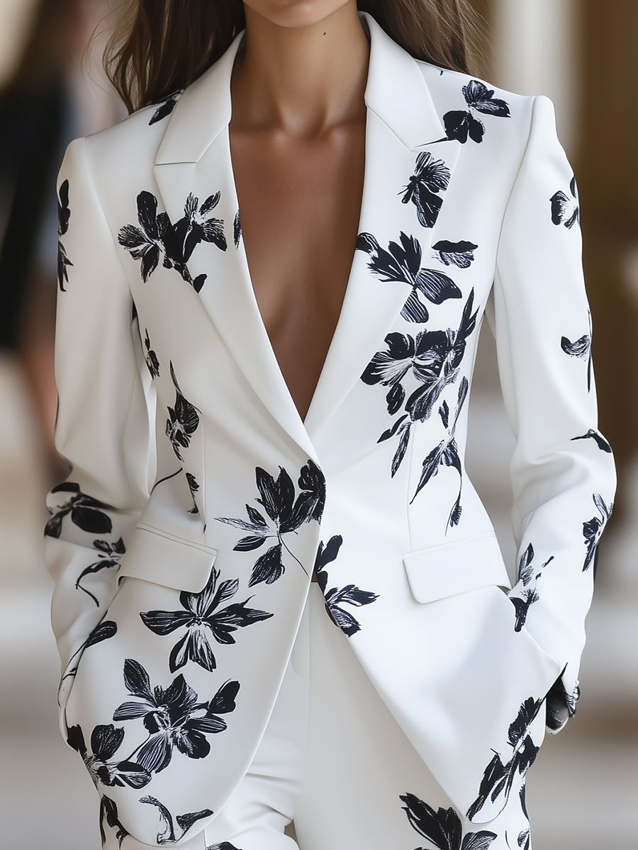 Isabelle | Floral Printed Blazer - Lumina Vancouver - Lumina Vancouver