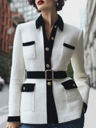 Elena | Trimmed White Tweed Jacket - Lumina Vancouver - Lumina Vancouver