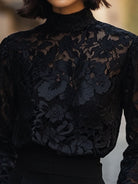 Isabelle | Floral Lace High Neck Blouse - Lumina Vancouver - Lumina Vancouver