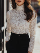 Isabelle | Floral Lace High Neck Blouse - Lumina Vancouver - Lumina Vancouver