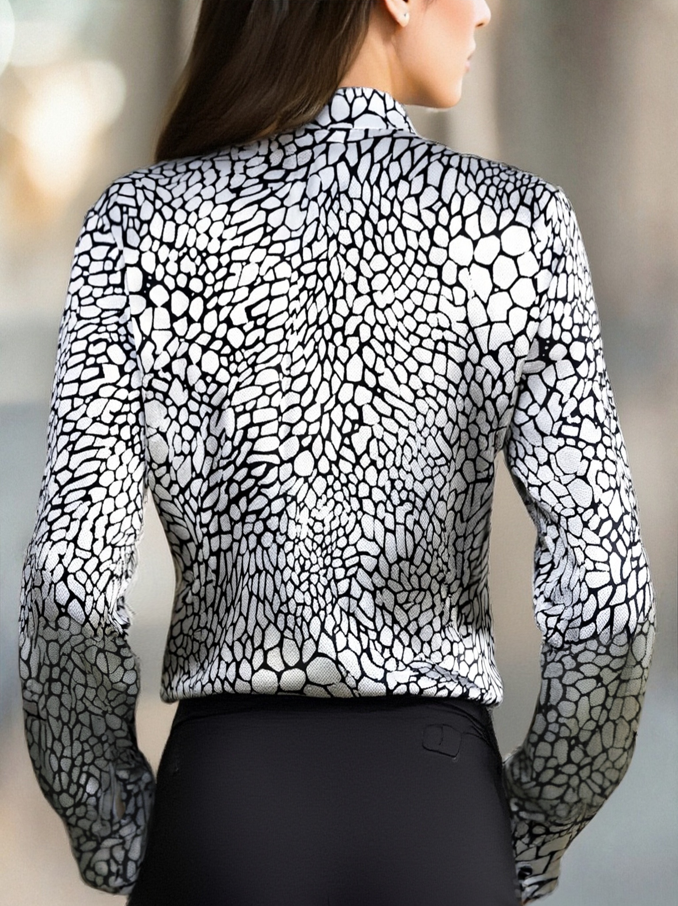 Luna | Satin Snake Printed Blouse - Lumina Vancouver - Lumina Vancouver
