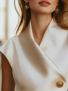 Isabelle | Cap Sleeve Satin Wrap Blouse - Lumina Vancouver - Lumina Vancouver