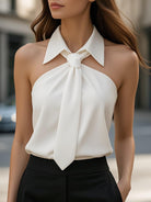 Luna | Sleeveless Halter Blouse Neck Tie - Lumina Vancouver - Lumina Vancouver
