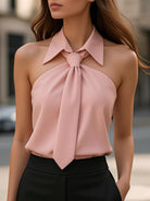 Luna | Sleeveless Halter Blouse Neck Tie - Lumina Vancouver - Lumina Vancouver
