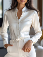 Isabelle | Silk Satin Tailored Blouse - Lumina Vancouver - Lumina Vancouver