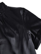 Isabelle | White Satin Keyhole Blouse - Lumina Vancouver - Lumina Vancouver