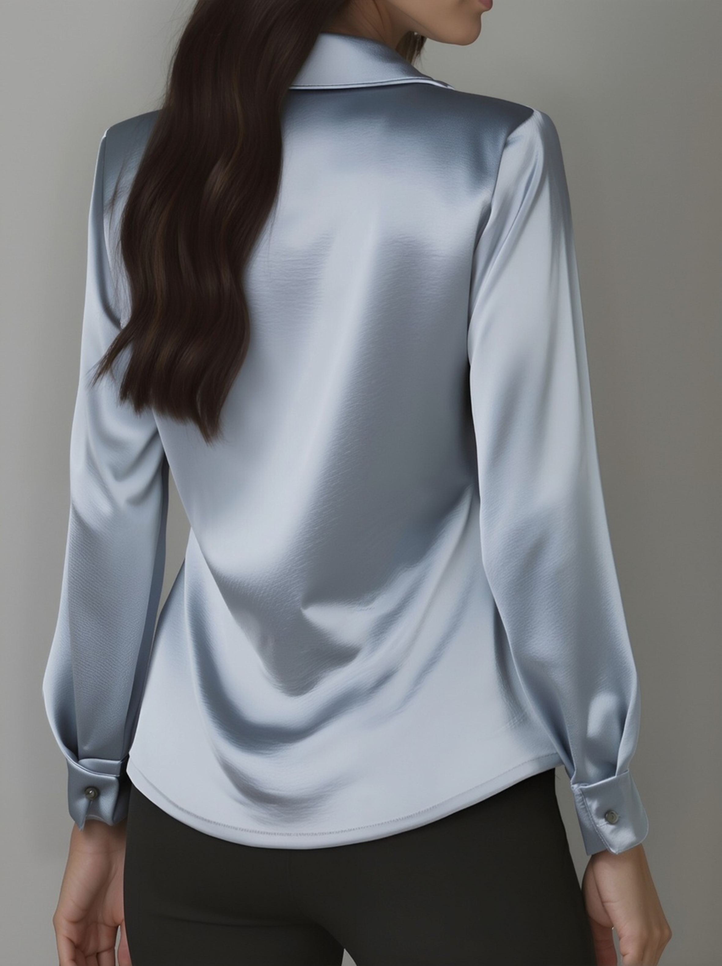 Delphine | White Draped Satin Blouse - Lumina Vancouver - Lumina Vancouver