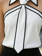 Lily | Halter Blouse Contrast Trim - Lumina Vancouver - Lumina Vancouver