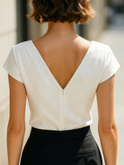 Luna | Sleeveless V-Neck Pleated Blouse - Lumina Vancouver - Lumina Vancouver