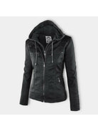 Olivia™ | Waterproof Women's Leather Jacket with Hood