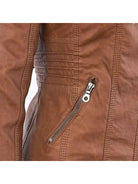 Olivia™ | Waterproof Women's Leather Jacket with Hood