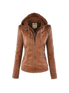 Olivia™ | Waterproof Women's Leather Jacket with Hood