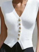 Genevieve | Knit Button Vest Top - Lumina Vancouver - Lumina Vancouver