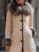 Aurora | Long Coat with Faux Fur Trim in Beige - Lumina Vancouver - Lumina Vancouver