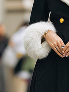 Aurora | Longline Coat with White Faux Fur Trim - Lumina Vancouver - Lumina Vancouver