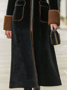 Elena | Long Plush Coat with Elegant Contrast Trim - Lumina Vancouver - Lumina Vancouver