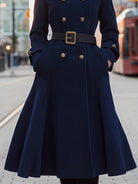 Elena | Double-Breasted Belted Midi Coat with Faux Fur Collar - Lumina Vancouver - Lumina Vancouver