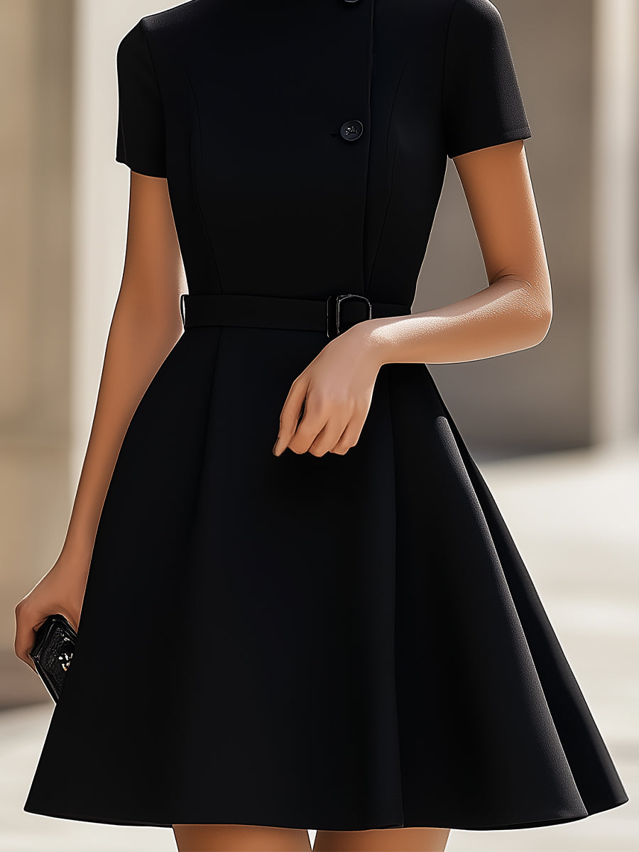 Isabelle | High Neck Belted Dress - Lumina Vancouver - Lumina Vancouver