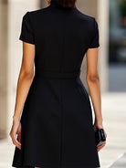 Isabelle | High Neck Belted Dress - Lumina Vancouver - Lumina Vancouver