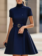 Isabelle | High Neck Belted Dress - Lumina Vancouver - Lumina Vancouver
