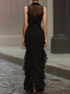 Luna | Sleeveless Black Belted Maxi Dress - Lumina Vancouver - Lumina Vancouver