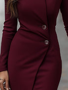 Isla | Burgundy Wrap Style Midi Dress - Lumina Vancouver - Lumina Vancouver