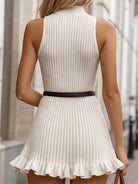 Celeste | Ivory Ribbed Knit Mini Dress - Lumina Vancouver - Lumina Vancouver