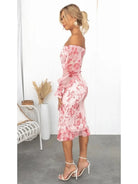 Dahlia - Stunning Off Shoulder Midi Dress