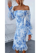 Dahlia - Stunning Off Shoulder Midi Dress