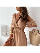 Billie - Trendy Slit Skirt V-Neck Maxi Dress