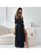 Billie - Trendy Slit Skirt V-Neck Maxi Dress