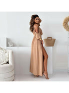 Billie - Trendy Slit Skirt V-Neck Maxi Dress