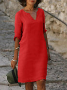 Beth™ - Relaxed V-Neck Dress