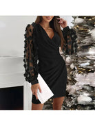 Cristina™ - Elegant Sleeve Wrap Dress